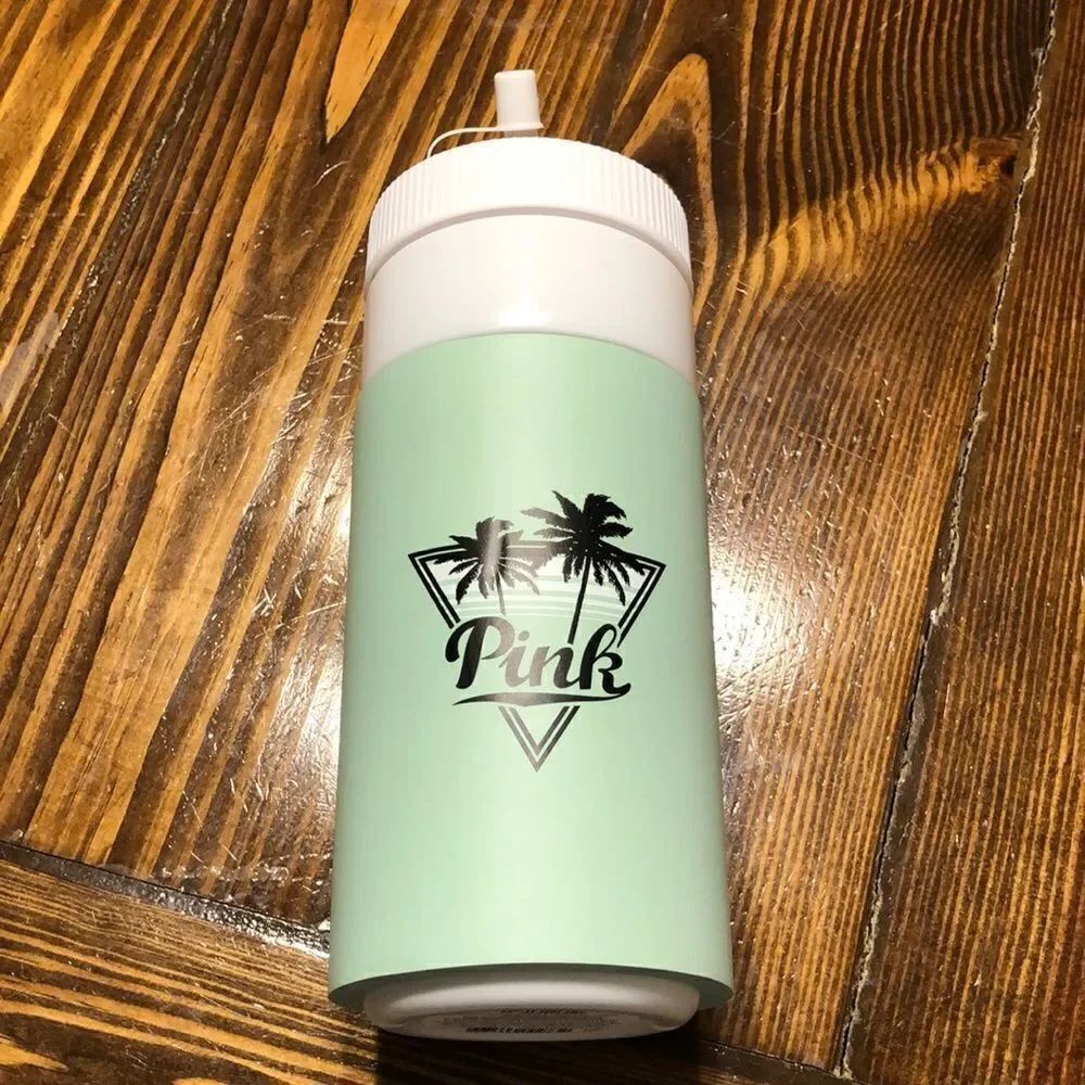 Pink Retro Water-bottle Mint green and Black